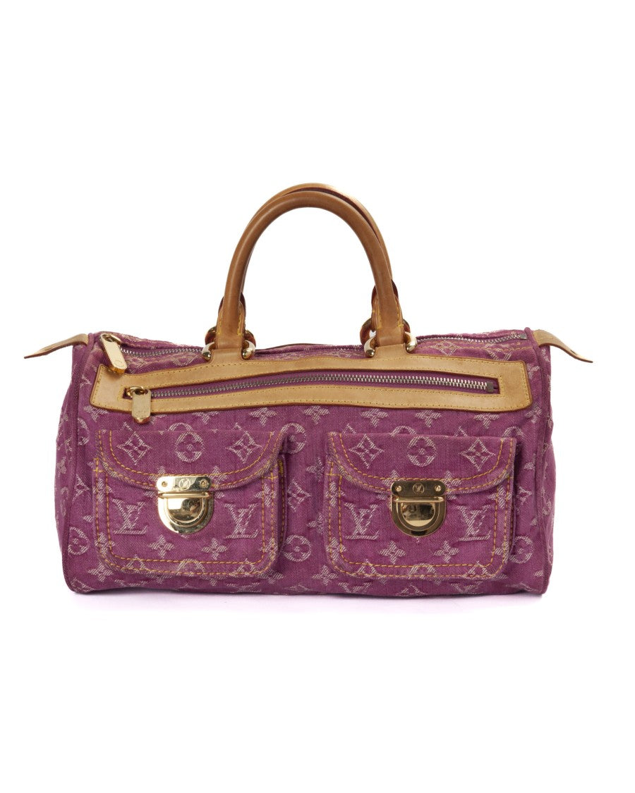 Louis Vuitton Pink Monogram Denim Speedy Neo 30 Shoulder Bag