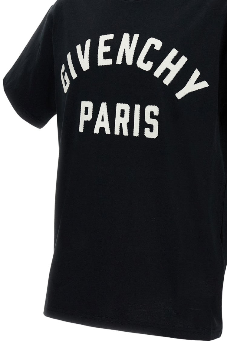 Givenchy Regular Fit Cotton T-Shirt With Grosgrain Logo Detail