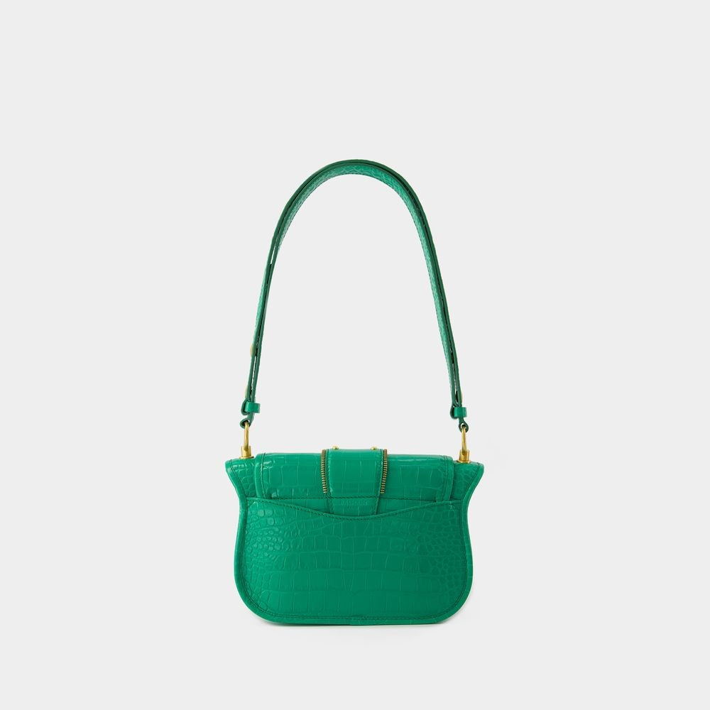 Balmain Blaze Shoulder Bag - Leather - Green