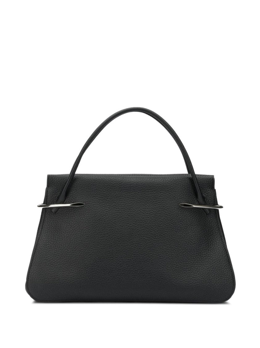 Givenchy Black Textured Silver Accents Silk Bag