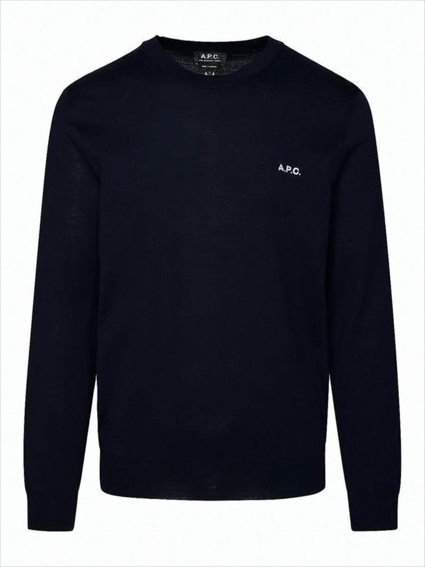 A.P.C. Crew Neck Sweater With Embroidered Logo