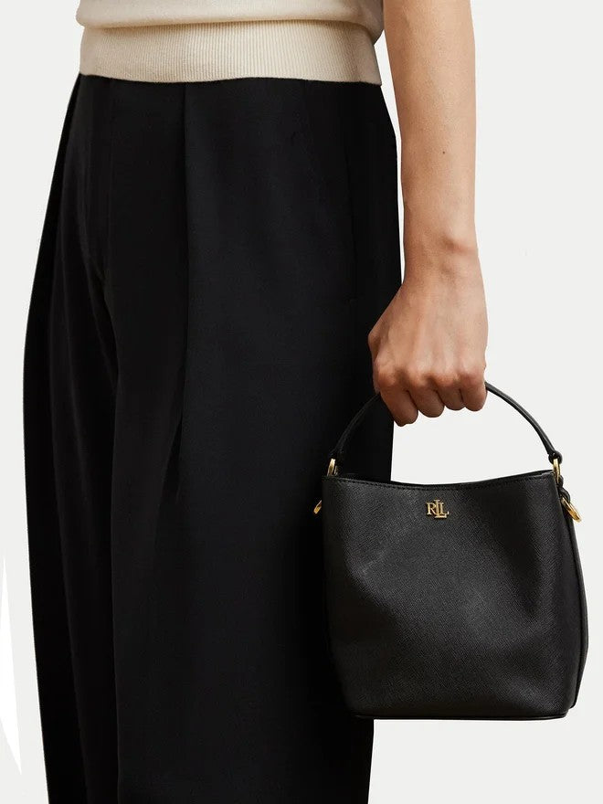 Lauren Ralph Lauren Compact Textured Leather Bucket Bag