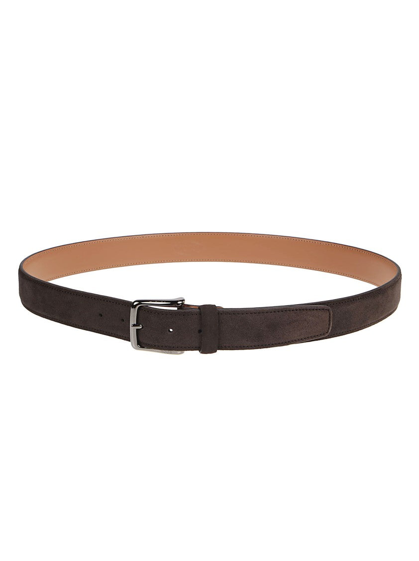 Tod's New Basic Rectangular Silver Buckle Calf Leather Belt