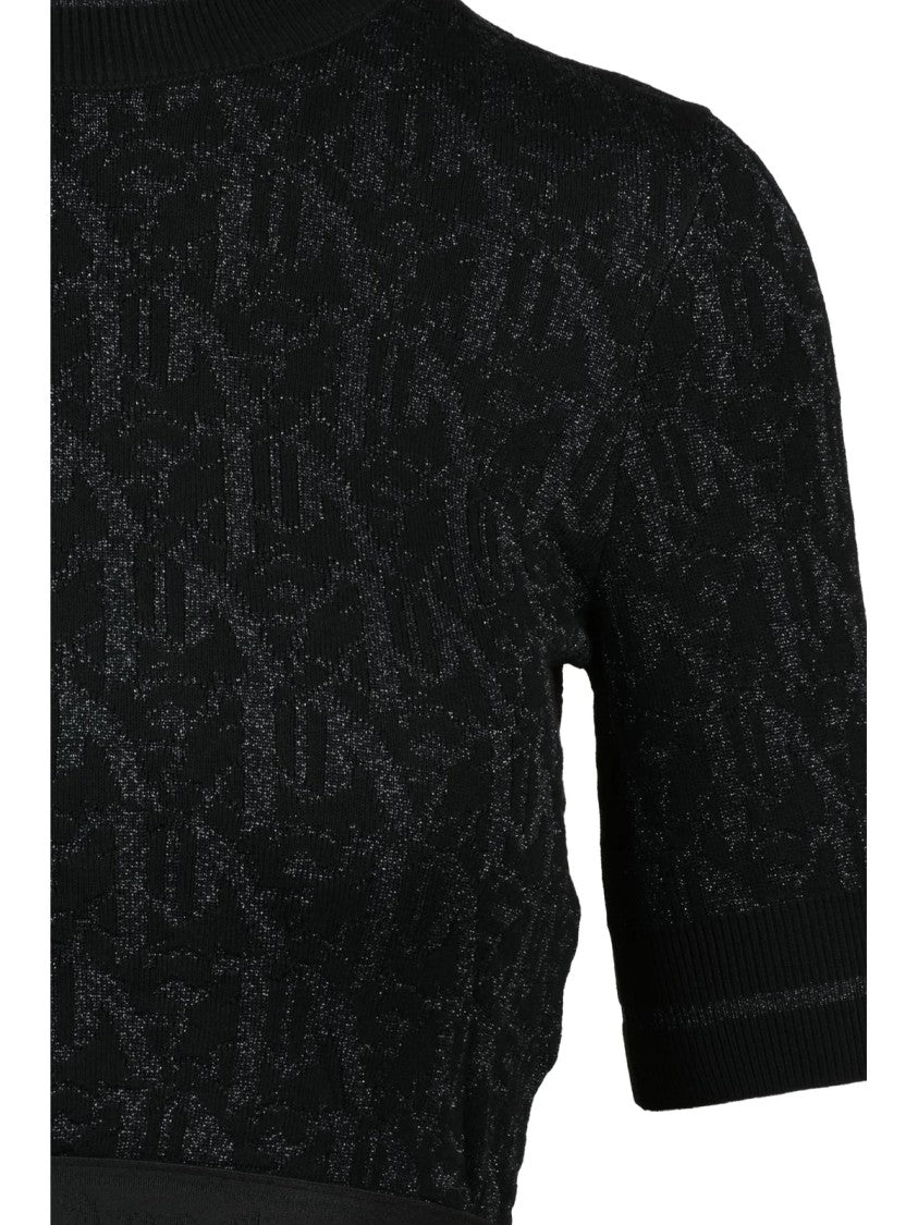 Palm Angels Cropped Lamé Top With Shimmering Effect And Fluid Fit