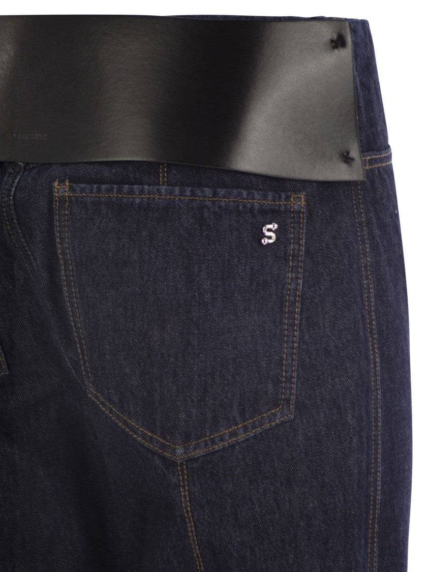 Sportmax Aligi1234 - 5-Pocket Dark Denim Pants