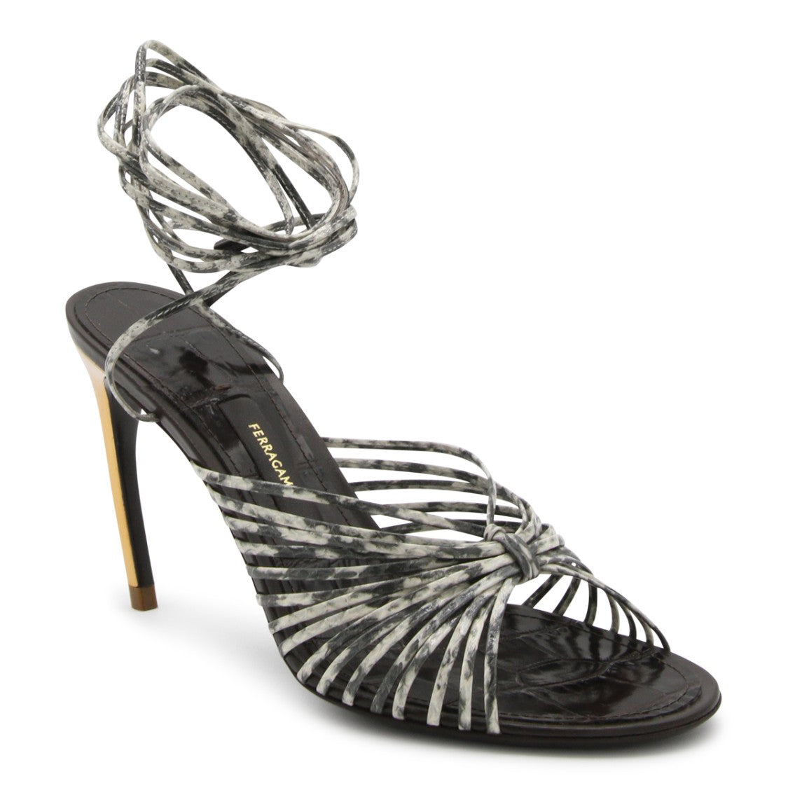 Ferragamo Brown Leather Sculptural Heel Pumps