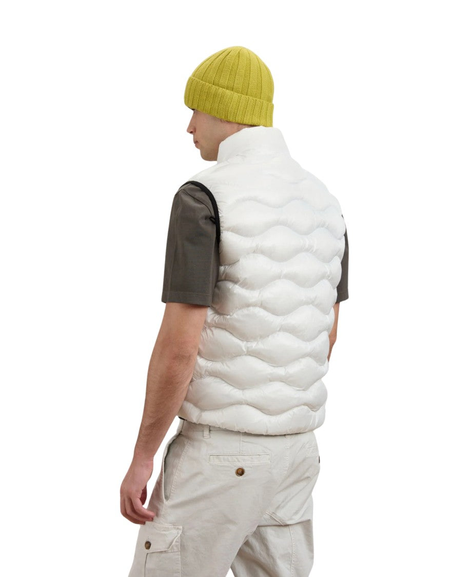 Blauer White Micro-Rip Nylon Padded Vest