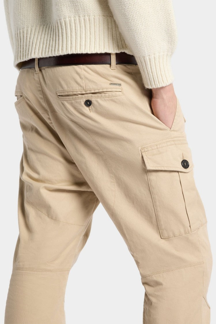 Dsquared2 Beige Flap Pocket Cotton-Blend Cargo Pants