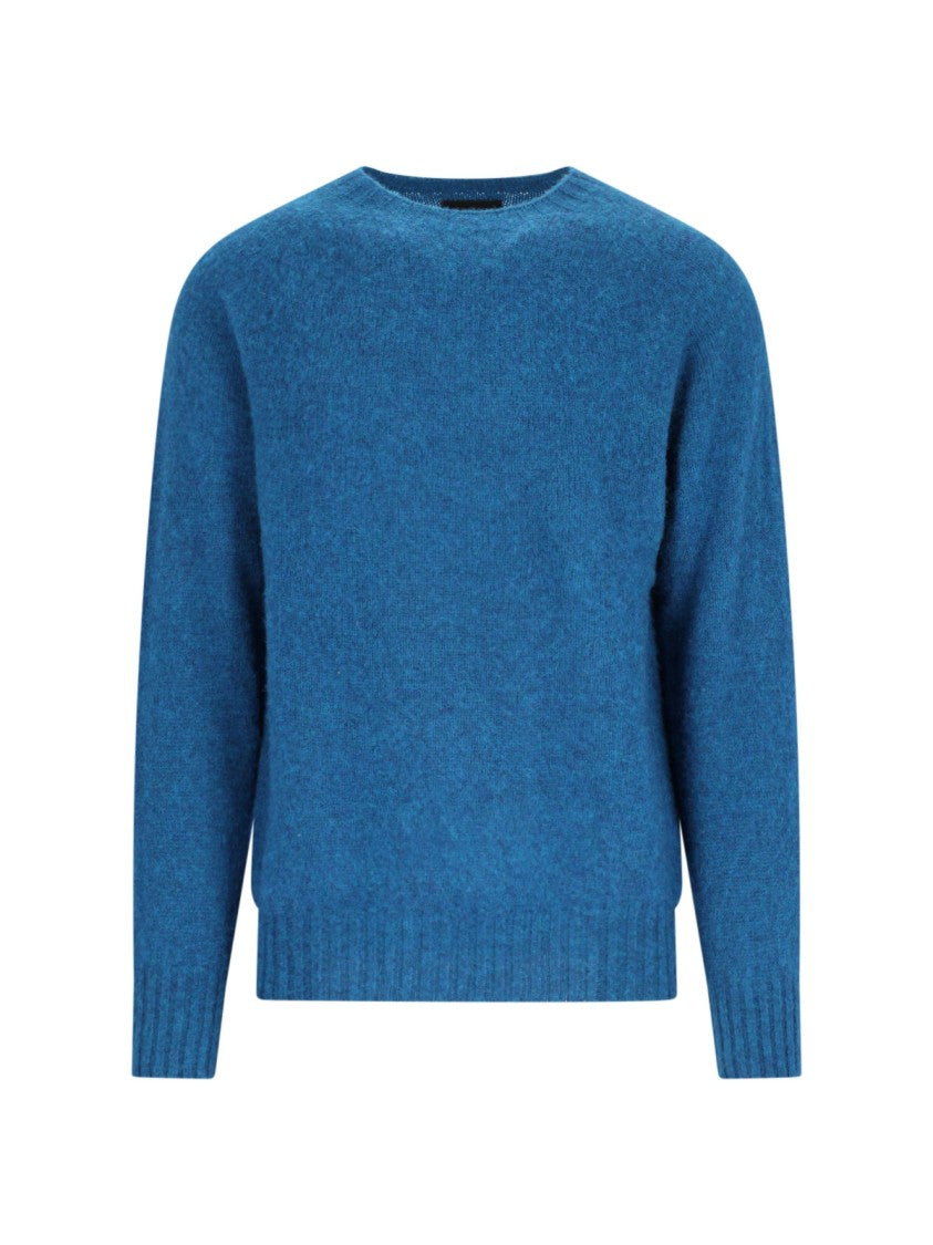 Howlin Crew Neck Sweater In Rich Blue Shetland Wool