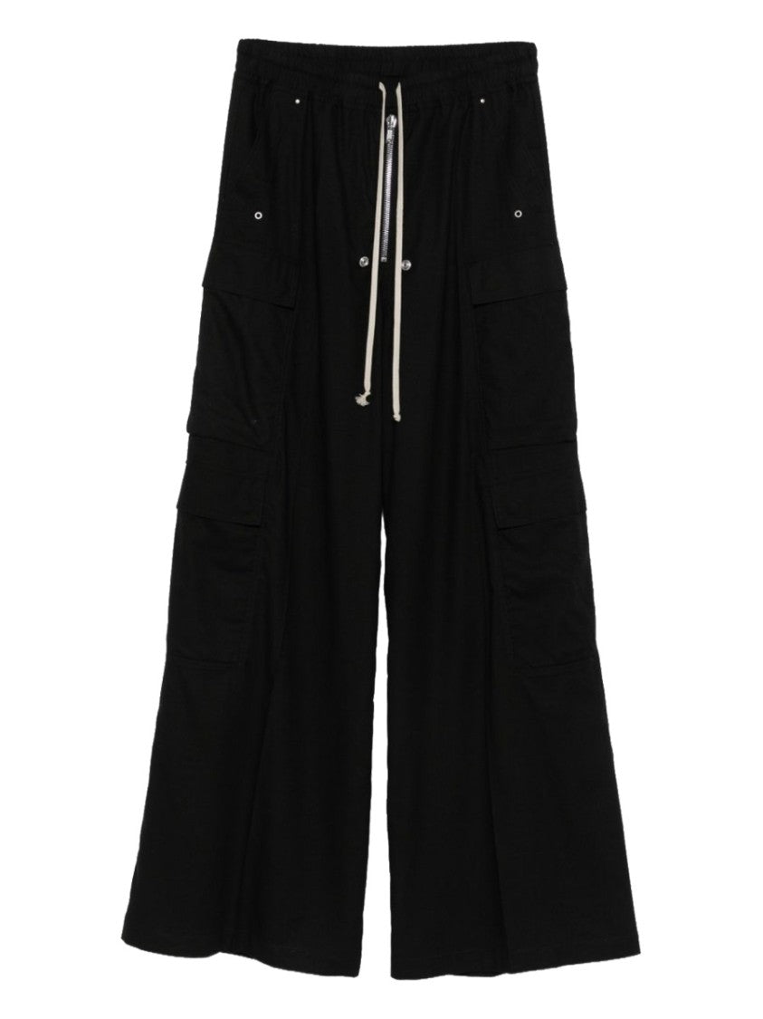 Rick Owens Black Bela Wide-Leg Cargo Pants