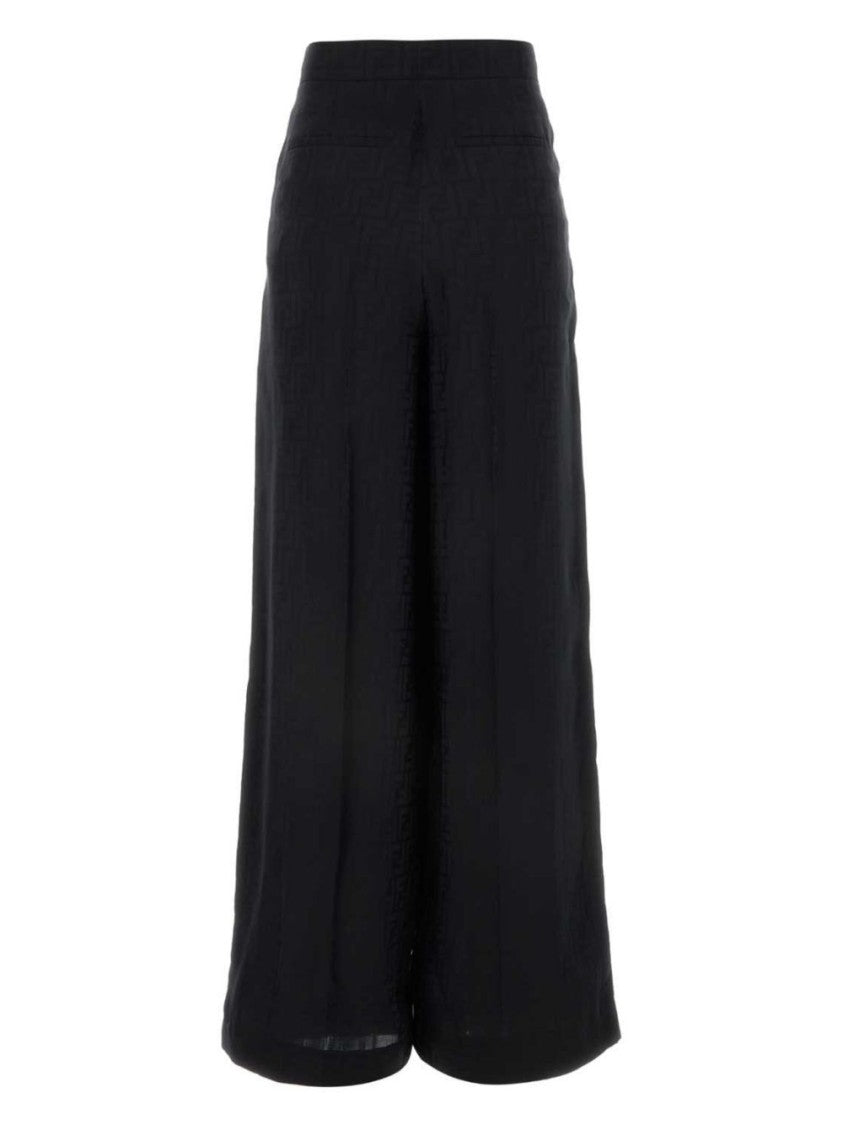 Fendi Wide-Leg Cropped Pleated Pants