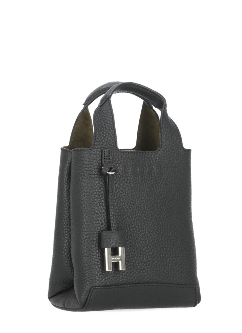 Hogan Compact Pebbled Leather Shopping Mini Bag