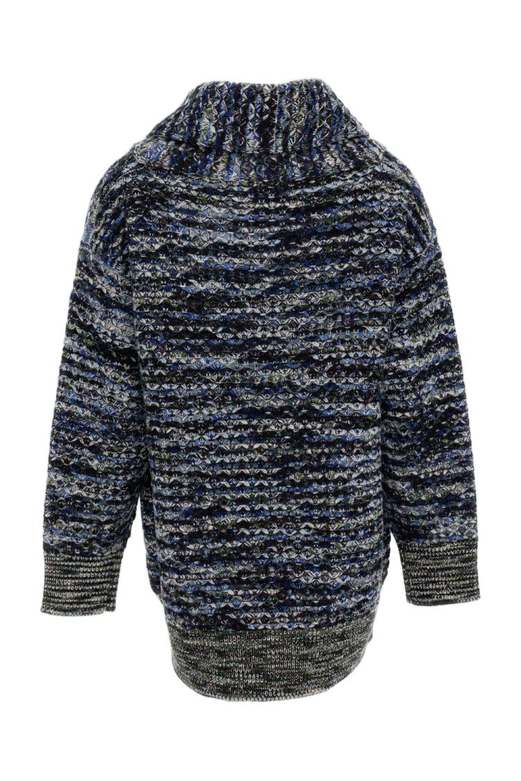 Missoni Multicolor 3D Textured Full-Zip Wool-Blend Cardigan