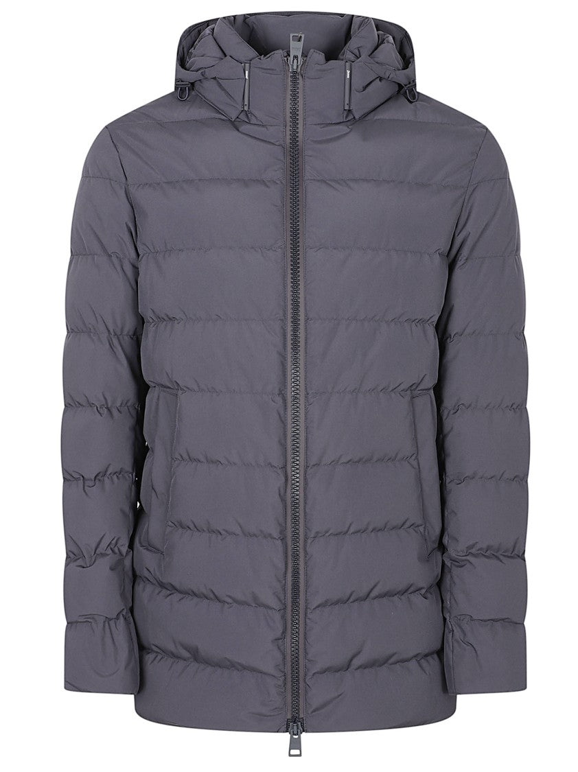 Herno Quilted Matte Finish Hooded Coat With Adjustable Toggles