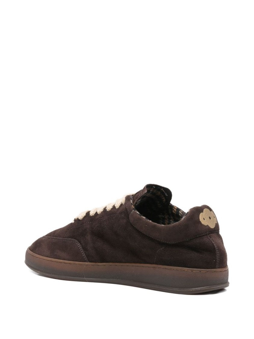 Soldini Sleek Low-Top Brown Suede Sneakers