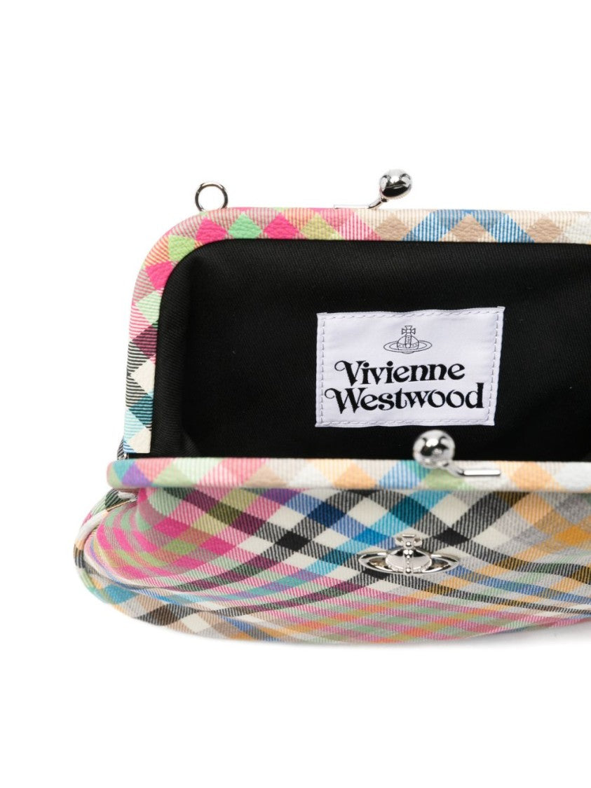 Vivienne Westwood Trapezoidal Plaid Bag With Silver-Tone Clasp