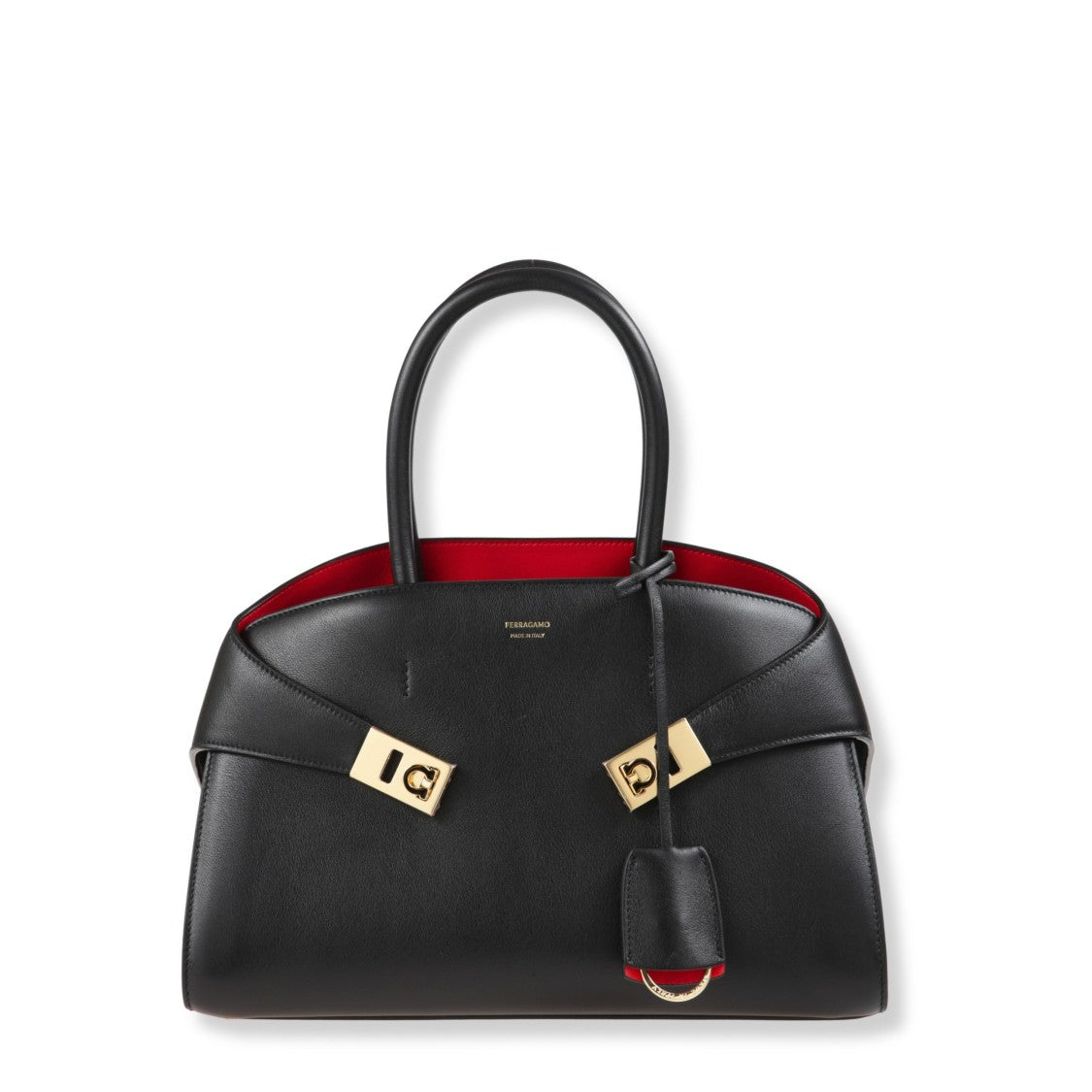 Ferragamo Structured Shoulder Bag With Smooth Texture And Minimalist Design