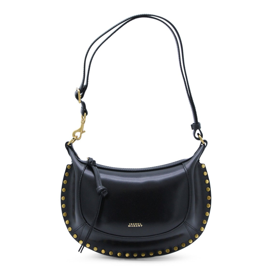 Isabel Marant Crescent-Shape Black Leather Shoulder Bag