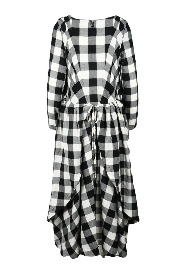 Ricorrrobe Long Wool Dress With Ties - White/Black