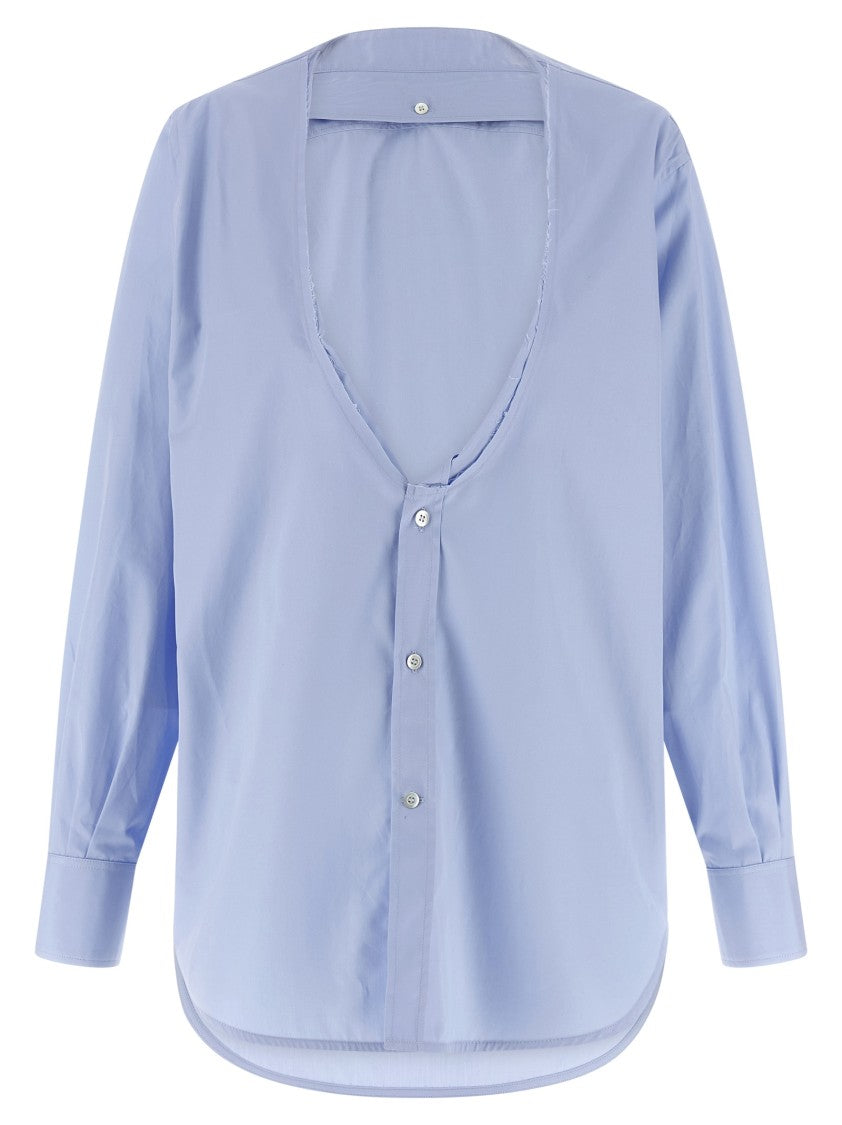Maison Margiela Cotton Poplin Shirt With Raw Cut Placket