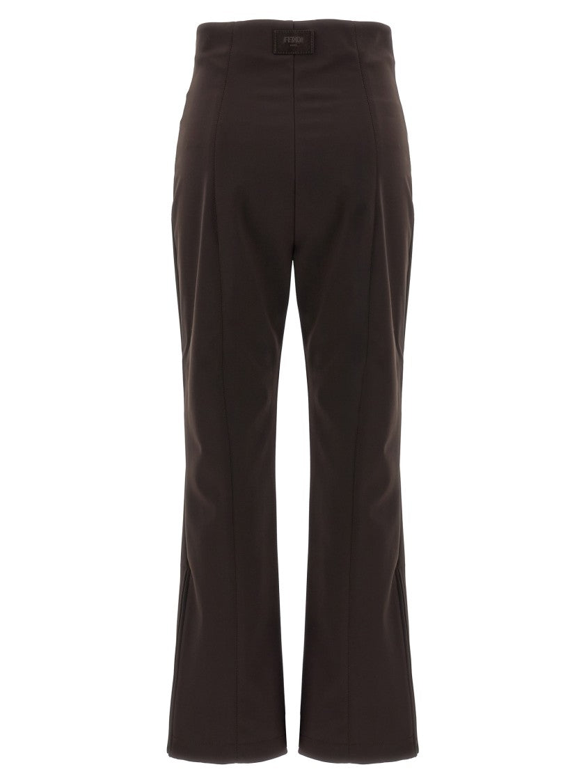 Fendi High-Waisted Technical Fabric Ski Pants With Flared Leg