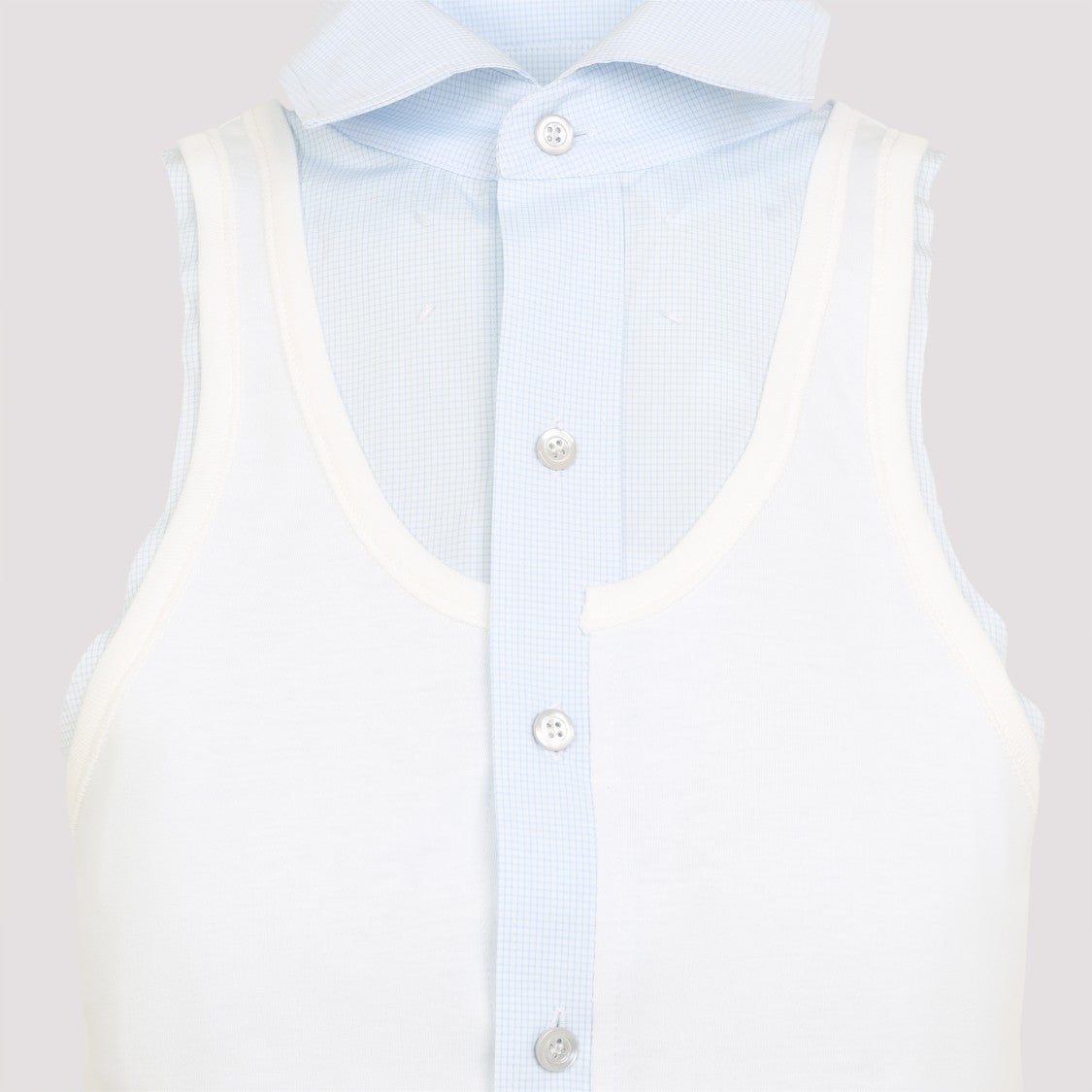 Maison Margiela Light Blue Cotton Tank Top