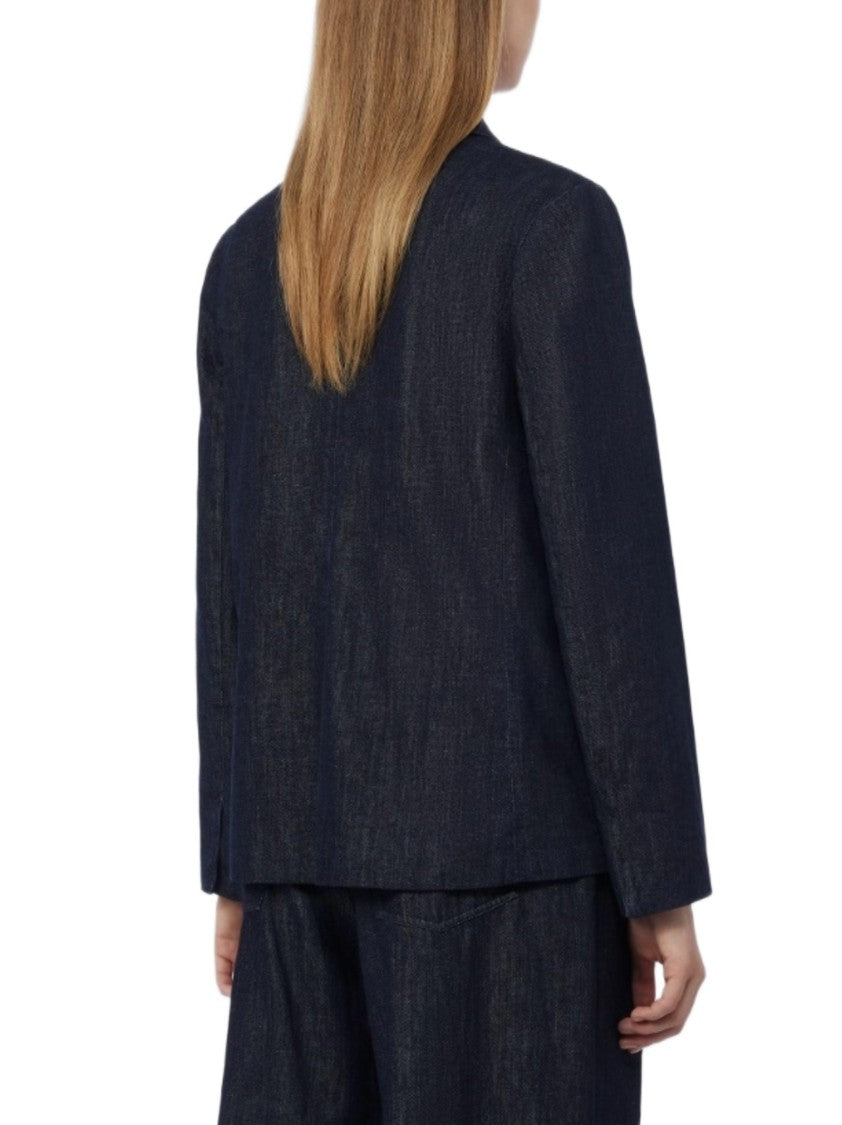 Max Mara Tailored Dark Blue Denim-Like Jacket