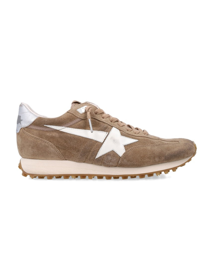 Golden Goose Tobacco Suede Marathon Sneakers