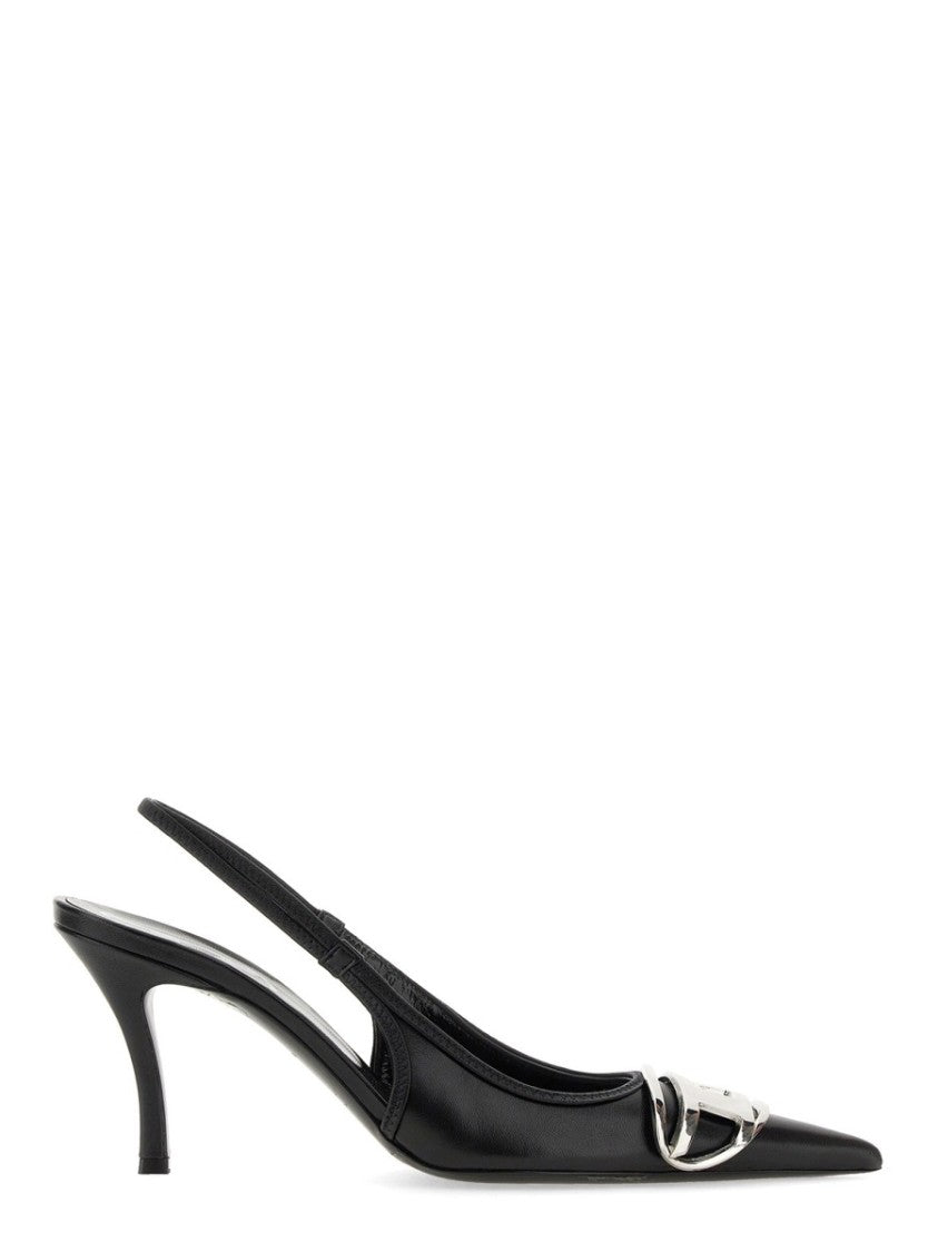 Diesel D-Venus Sb Leather Metallic Buckle Pumps