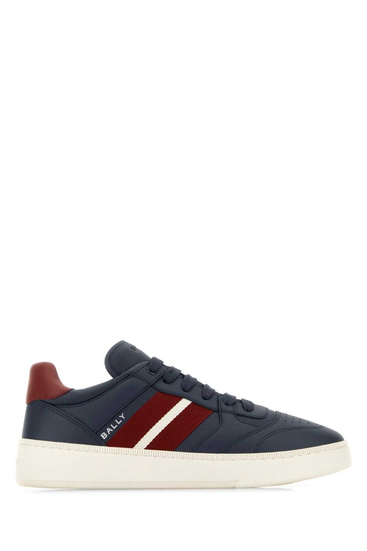 Bally Navy Blue Leather Rebby Sneakers