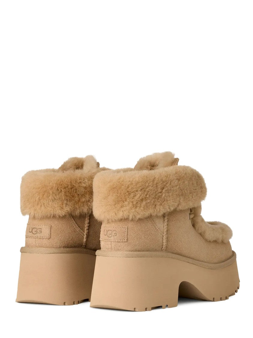 Ugg Platform Lace-Up Boots With Shearling Trim