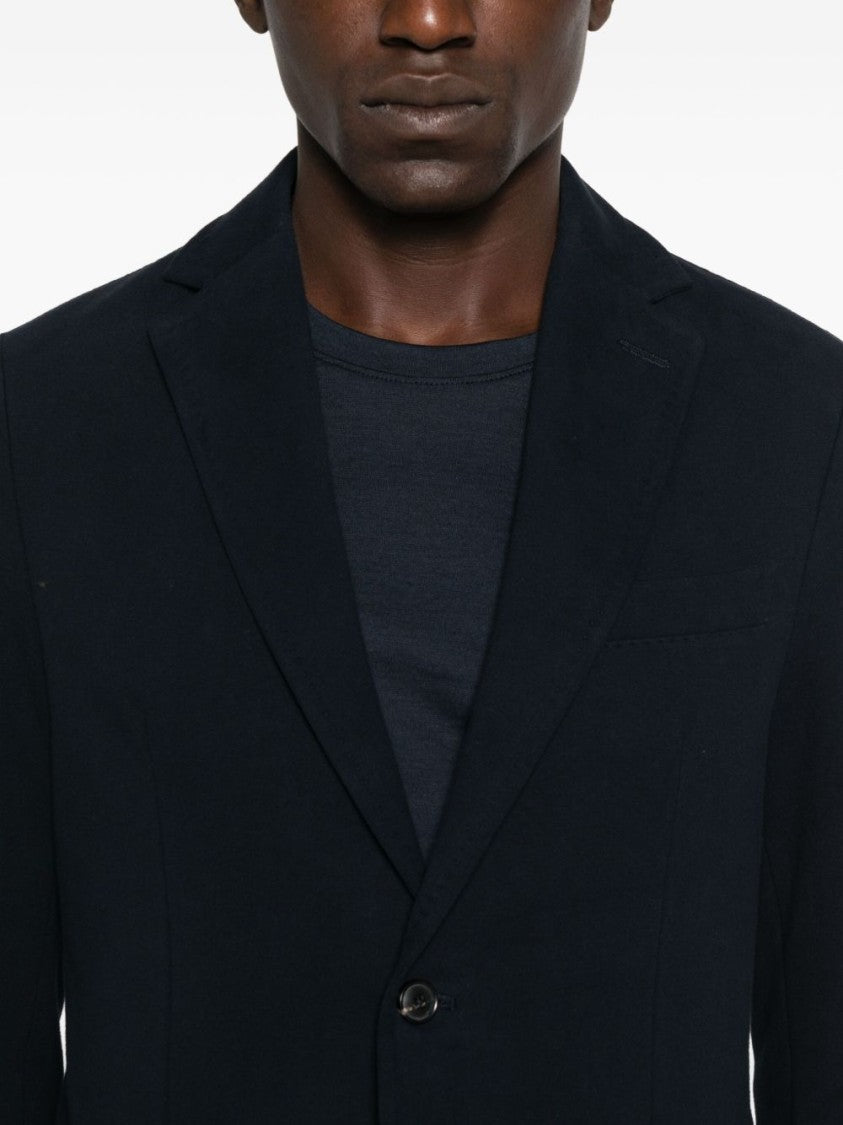 Circolo 1901 Tailored Navy Blue Blazer With Notch Lapel And Two-Button Closure