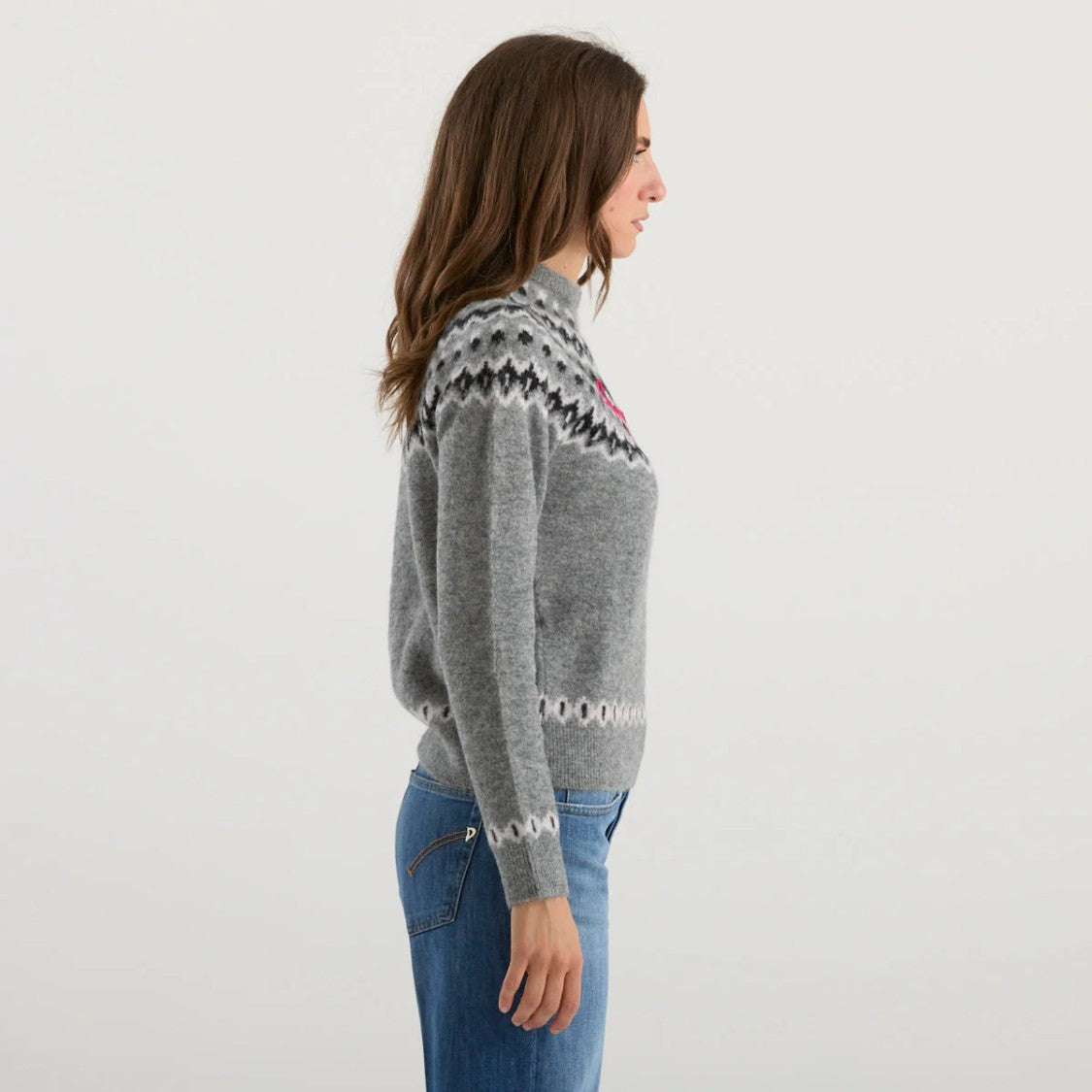 Mc2 Saint Barth Nordic Knit Sweatshirt With Embroidered Script Detail