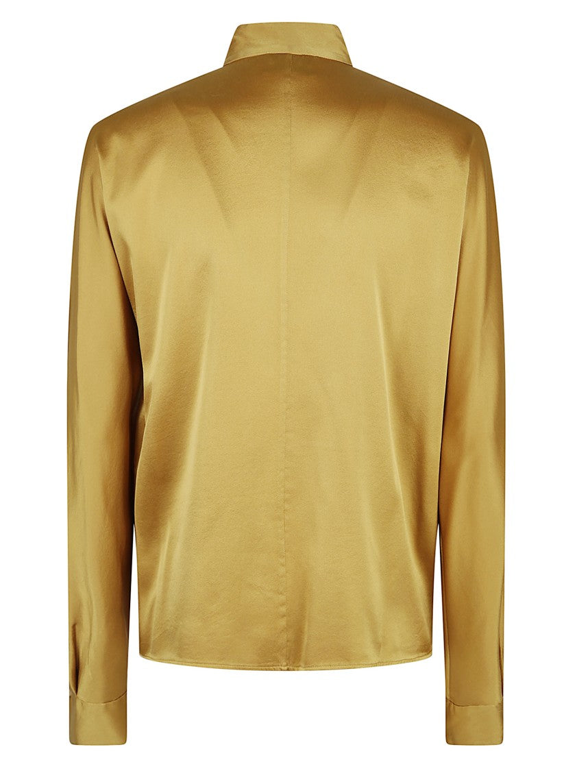 Forte Forte High-Neck Silk Blouse With Tassel Tie