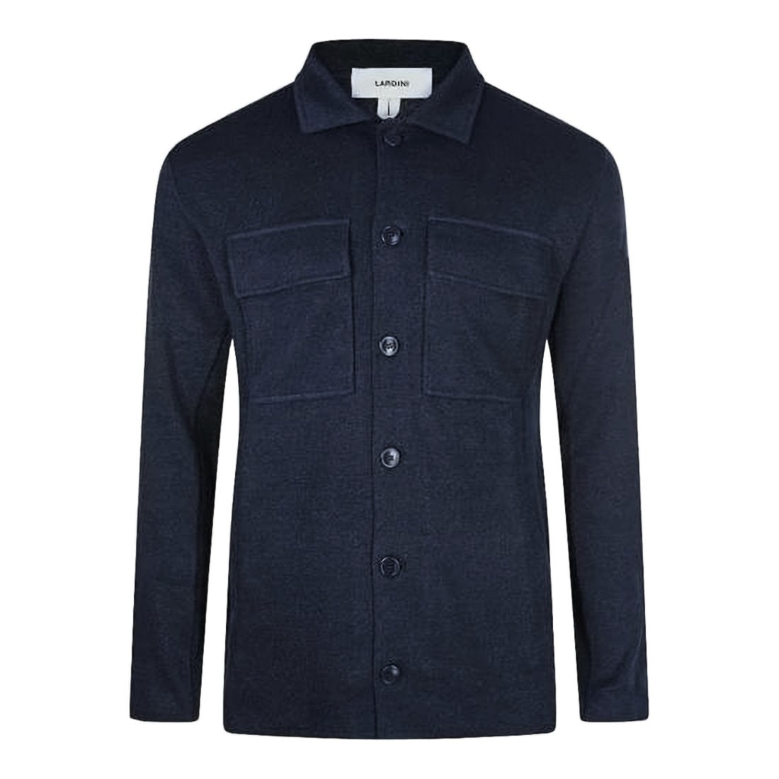Lardini Long-Sleeved Black Shirt With Classic Collar