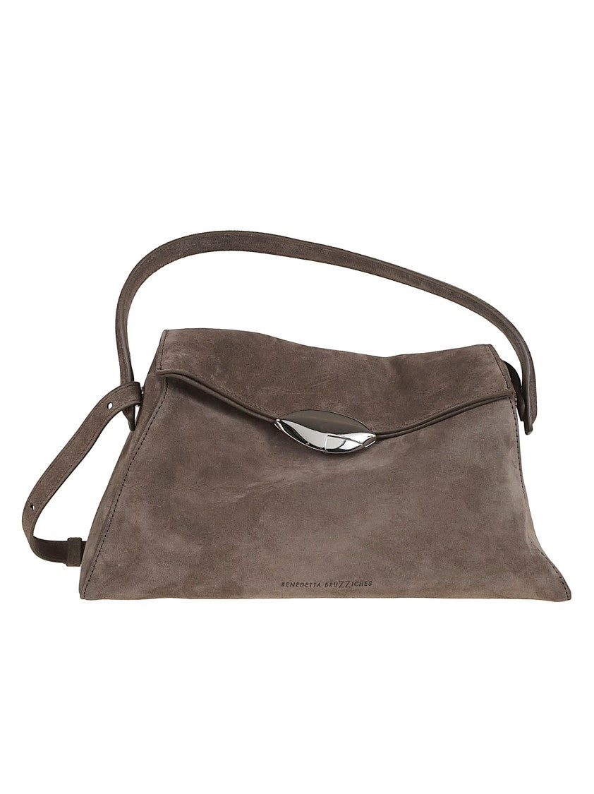 Benedetta Bruzziches Elif Trapezoidal Calfskin Suede Bag