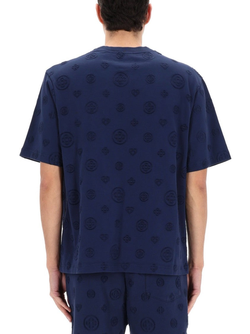 Casablanca Neutrals Embossed Monogram Organic Cotton T-Shirt