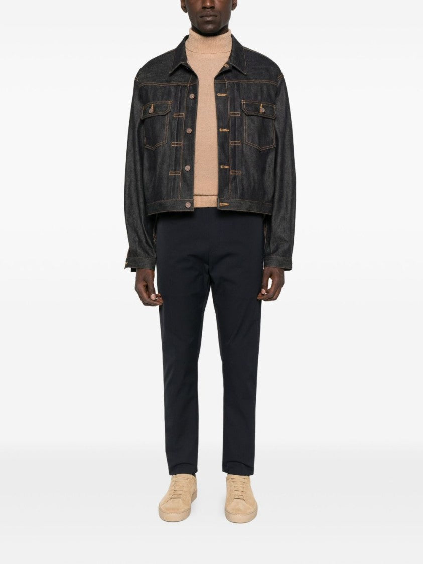 Daniele Fiesoli Camel Wool-Cashmere Blend Sweater With High Neckline