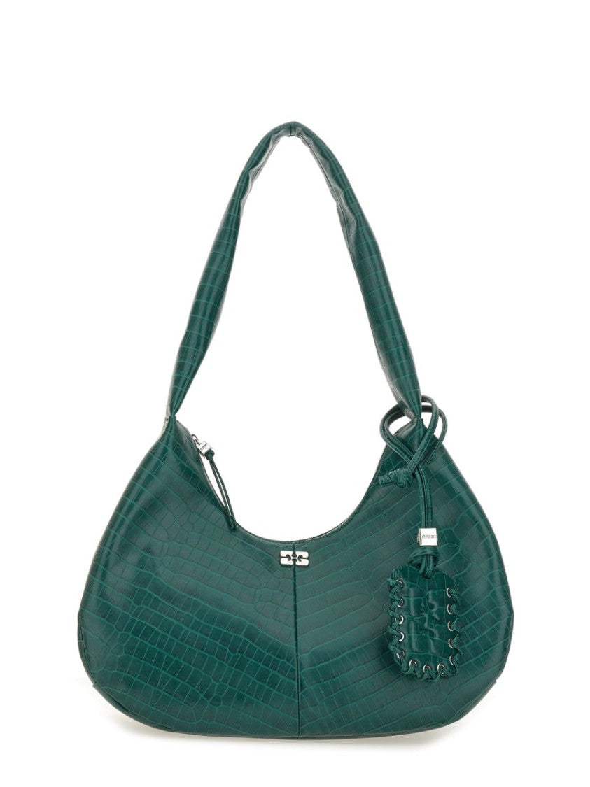 Ganni Medium Croco Hobo Bag