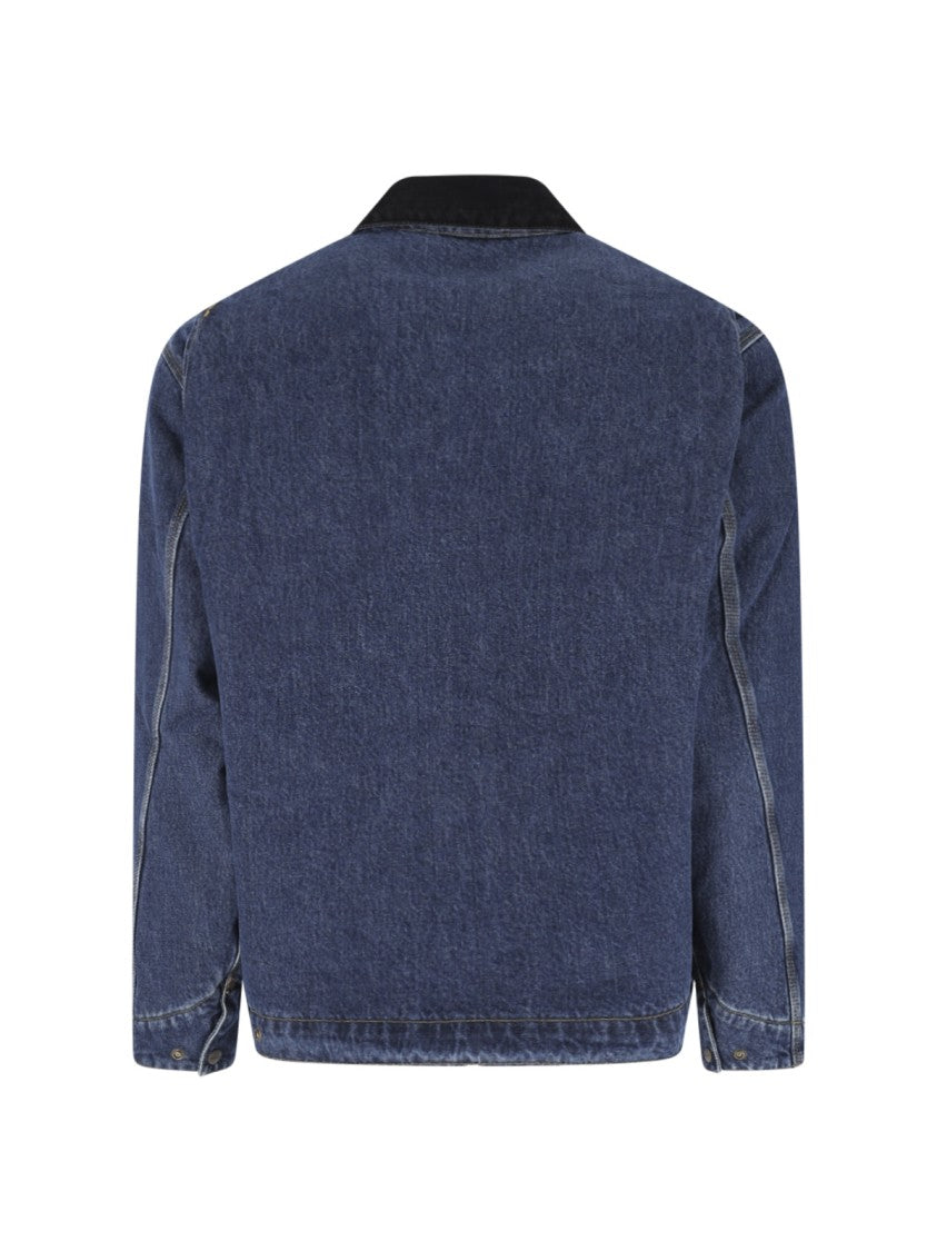 Carhartt Wip Blue Og Detroit Velvet-Collar Cotton Denim Jacket