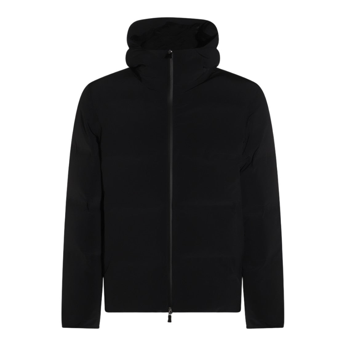 Herno Black Hooded Zip Coat
