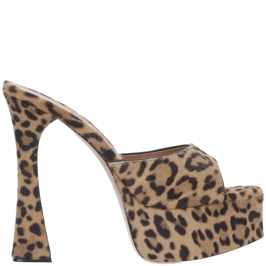 Amina Muaddi Dalida Animal Print Ponyskin Sandals