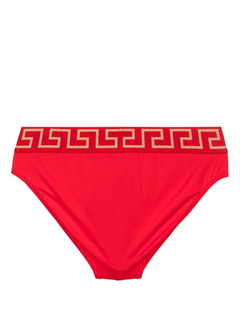 Versace Swim Briefs With Signature Greca Waistband