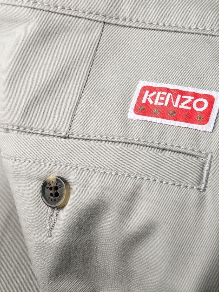 Kenzo Tailored Grey Chinos With Streamlined Silhouette