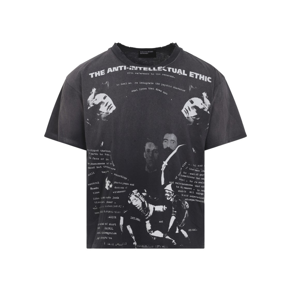 Enfants Riches Déprimés Relaxed-Fit Black Graphic T-Shirt With Vintage Aesthetic