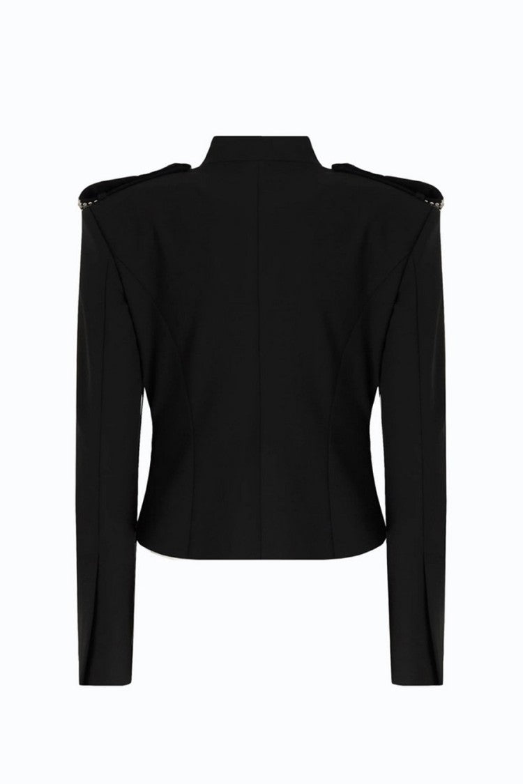 Pinko Black Military-Style Polyester-Blend Jacket