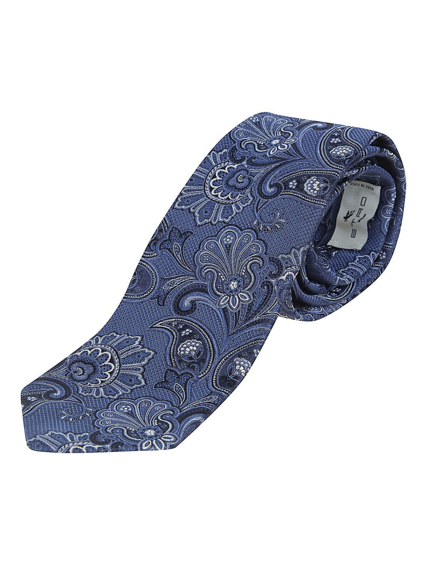 Etro Floral Paisley Pattern Silk Jacquard Tie