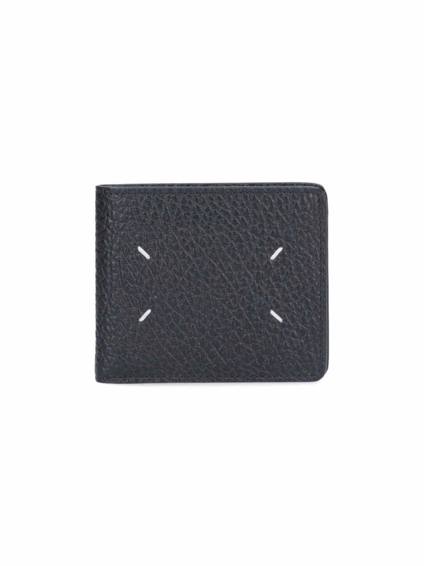 Maison Margiela Textured Black Calfskin Bi-Fold Wallet