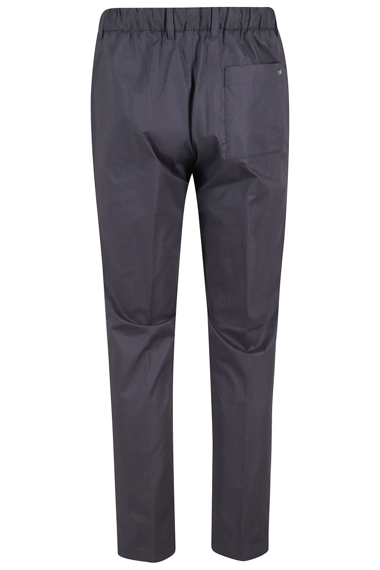 Herno Blue Light Stretch Drawstring Elastic-Waistband Cotton Pants