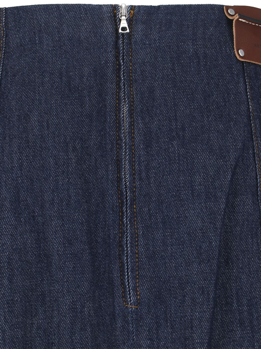 Dries Van Noten Midi Denim Skirt – Blue